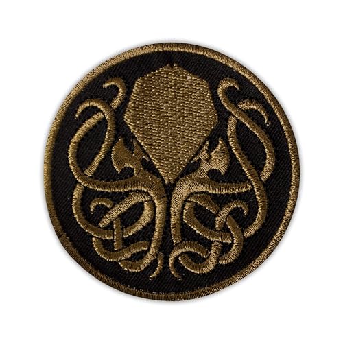 Cthulhu Vintage Gold Aufnäher Patch Aufnäher Emblem, bestickt von Patchion