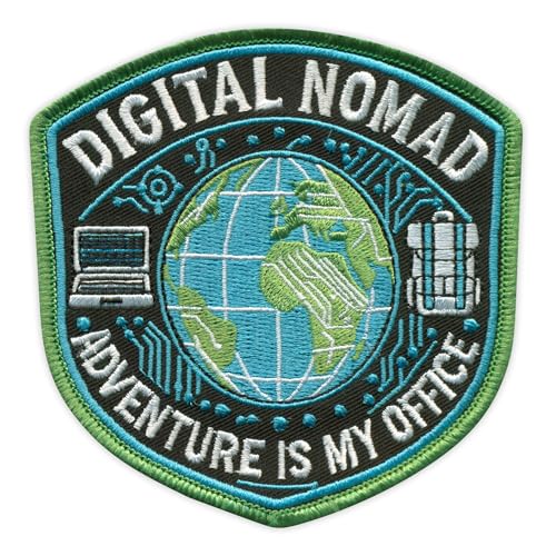 Digital Nomad – Adventure is My Office – Bügeln/Heißsiegel-Rückseite – bestickter Aufnäher/Abzeichen/Emblem von Patchion