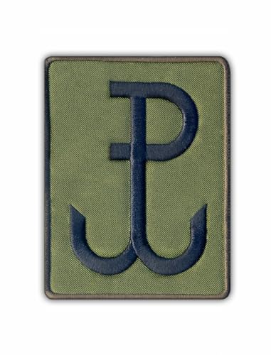 Fighting Poland - Anchor (Olive)/Polska Walczaca - Kotwica - Black VeIcro/Hook and Loop Backing - Embroidered Patch/Badge/Emblem von Patchion