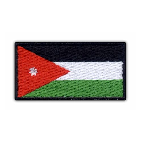 Flagge Jordaniens – selbstklebende Rückseite – bestickter Aufnäher/Abzeichen/Emblem von Patchion