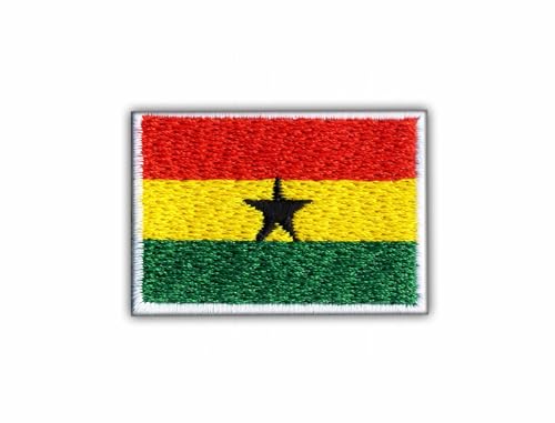 Flagge von Ghana – schwarzes VeIcro/Klettverschluss-Rückseite – bestickter Aufnäher/Abzeichen/Emblem von Patchion