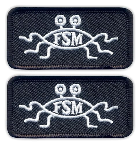 Flying Spaghetti Monster FSM Aufnäher Flying Spaghetti Monster Patch Patch Emblem, 2 Stück von Patchion