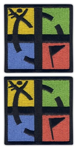 Geocaching Patch/Emblem, quadratisch, mit Klettverschluss, Schwarz, 2 Stück von Patchion