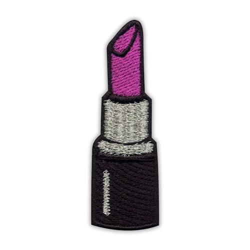 Lippenstift Pink Silber Aufnäher Patch Patch Aufnäher Emblem, bestickt von Patchion