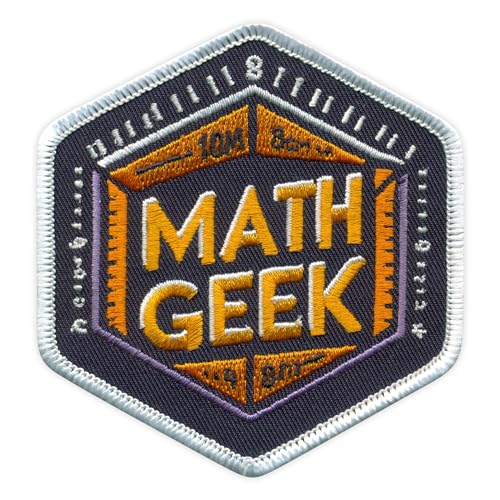 Math Geek – Sechseckige Form – Aufnäher – Bestickter Aufnäher / Abzeichen / Emblem von Patchion