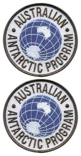 Patchion Australian Antarctic Program – Bügeln/Heißsiegelrückseite – bestickter Aufnäher/Abzeichen/Emblem, 2er-Set von Patchion