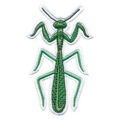 Patchion Betende Mantis - Tödlicher Killer der Insektenwelt - Schwarzer Klettverschluss kompatibel mit Klettverschluss - Bestickter Patch/Abzeichen/Emblem von Patchion