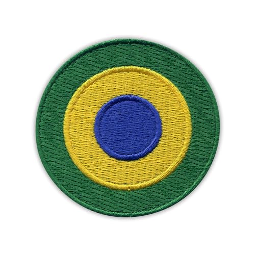 Patchion Brazilian Naval Aviation - Roundel - Black Hook and Loop Compatible with Velcro Hook and Loop Fastener - Embroidered Patch/Badge/Emblem von Patchion