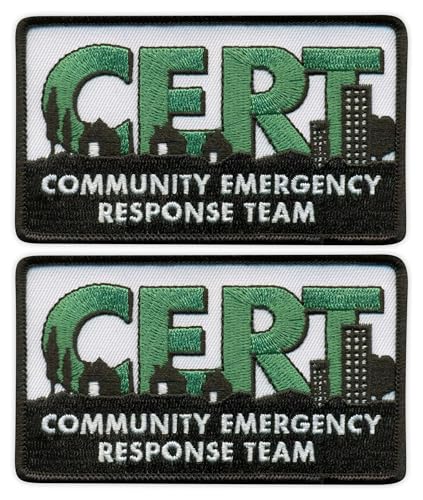 Patchion CERT – Community Emergency Response Team – Bügeln/Heißsiegel-Rückseite – bestickter Aufnäher/Abzeichen/Emblem, 2er-Set von Patchion