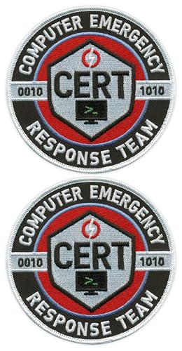 Patchion CERT – Computer Emergency Response Team – Bügeln/Heißsiegel-Rückseite – bestickter Aufnäher/Abzeichen/Emblem, 2er-Set von Patchion