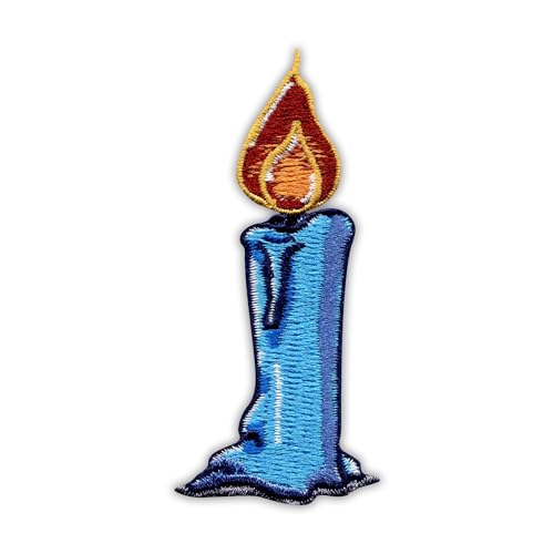 Patchion Chanukkah Candle – schwarzer Klettverschluss kompatibel mit Klettverschluss – bestickter Aufnäher/Abzeichen/Emblem von Patchion