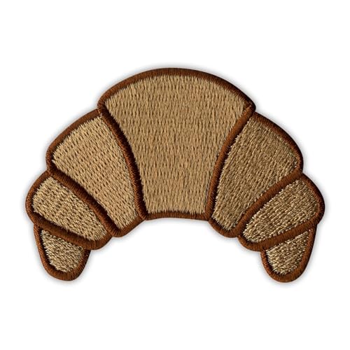 Patchion Croissant – Crispy & Tasty – schwarzer Klettverschluss kompatibel mit Klettverschluss – bestickter Patch/Abzeichen/Emblem von Patchion