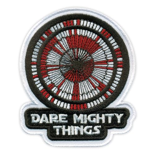 Patchion Dare Mighty Things - Versteckte Botschaft auf Fallschirm - Schwarzer Klettverschluss kompatibel mit Klettverschluss - Bestickter Patch/Abzeichen/Emblem von Patchion