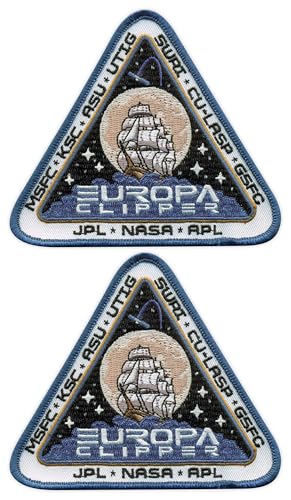 Patchion Europa Clipper Segelboot, zum Aufbügeln, Heißsiegelrückseite, bestickter Aufnäher/Abzeichen, 2er-Set von Patchion