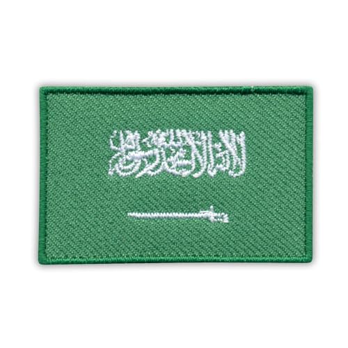 Patchion Flagge Saudi-Arabiens – schwarzer Klettverschluss kompatibel mit Klettverschluss – bestickter Aufnäher/Abzeichen/Emblem von Patchion