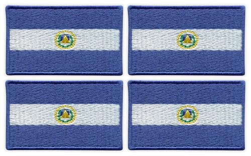 Patchion Flagge von El Salvador, zum Aufbügeln oder Heißsiegeln, bestickt, 4 Stück von Patchion