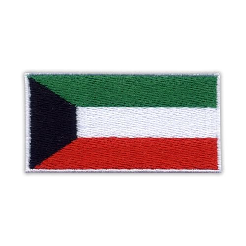 Patchion Flagge von Kuwait – Bügeln/Heißsiegel-Rückseite – bestickter Aufnäher/Abzeichen/Emblem von Patchion