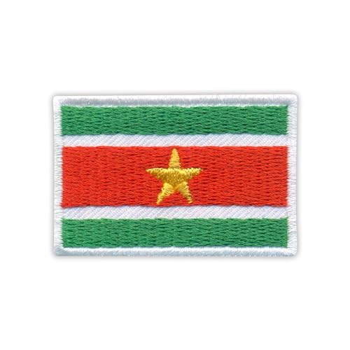 Patchion Flagge von Surinam – schwarzer Klettverschluss kompatibel mit Klettverschluss – bestickter Aufnäher/Abzeichen/Emblem von Patchion