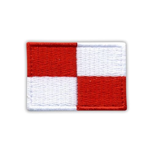 Patchion Flaggenuniform – schwarzer Klettverschluss kompatibel mit Klettverschluss – bestickter Aufnäher/Abzeichen/Emblem von Patchion