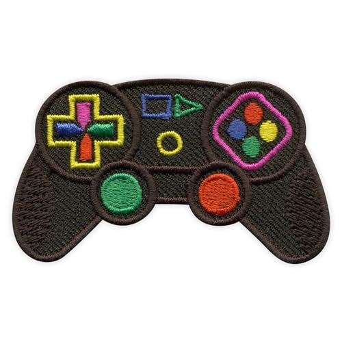 Patchion Gamepad - Controller - Schwarzer Klettverschluss Kompatibel mit Klettverschluss - Bestickter Patch/Abzeichen/Emblem von Patchion