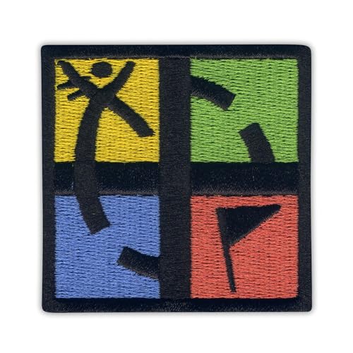 Patchion Geocaching – quadratisch – schwarzer Klettverschluss kompatibel mit Klettverschluss – bestickter Patch/Abzeichen/Emblem von Patchion