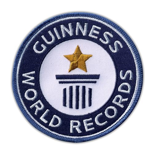 Patchion Guinness World Records – Big – schwarzer Klettverschluss kompatibel mit Klettverschluss – bestickter Patch/Abzeichen/Emblem von Patchion