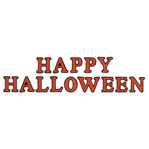 Patchion Happy Halloween – Aufschrift – schwarzer Klettverschluss kompatibel mit Klettverschluss – bestickter Aufnäher/Abzeichen/Emblem von Patchion