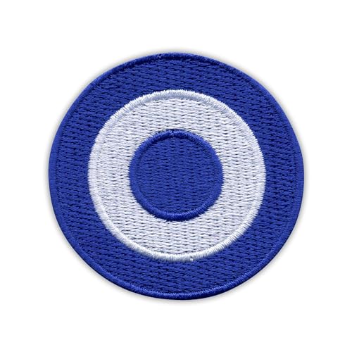 Patchion Hellenic Air Force (HAF) – Roundel – schwarzer Klettverschluss kompatibel mit Klettverschluss – bestickter Patch/Abzeichen/Emblem von Patchion