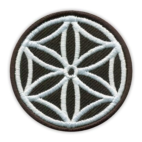 Patchion Highlander Rosette - Folk - Schwarzer Hintergrund - Schwarzer Klettverschluss Kompatibel mit Klettverschluss - Bestickter Patch/Abzeichen/Emblem von Patchion