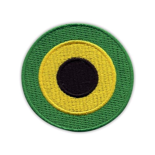 Patchion Jamaica Defence Force Air Wing – Roundel – schwarzer Klettverschluss kompatibel mit Klettverschluss – bestickter Patch/Abzeichen/Emblem von Patchion