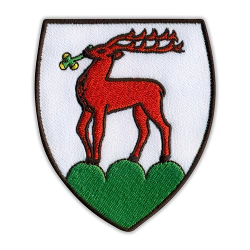 Patchion Jelenia Gora - Hirschgebirge Wappen - Schwarzer Klettverschluss kompatibel mit Klettverschluss - Bestickter Patch/Abzeichen/Emblem von Patchion