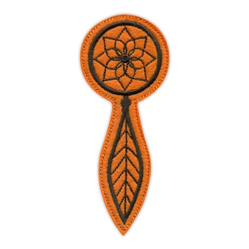 Patchion Kleiner Traumfänger – Orange – Schwarz Klettverschluss kompatibel mit Klettverschluss – bestickter Patch/Abzeichen/Emblem von Patchion