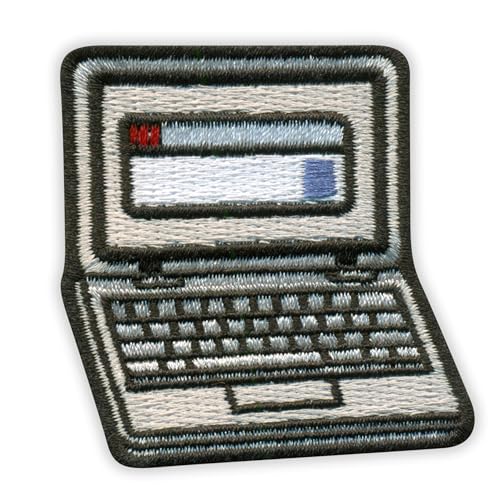 Patchion Laptop mit Suchmaschinen-Box – schwarzer Klettverschluss kompatibel mit Klettverschluss – bestickter Patch/Abzeichen/Emblem von Patchion