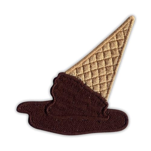 Patchion Melted Ice Cream - Chocolate - Black Hook and Loop Compatible with Velcro Hook and Loop Fastener - Embroidered Patch/Badge/Emblem von Patchion