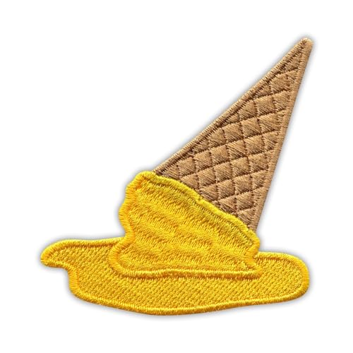 Patchion Melted Ice Cream - Yellow Sorbet - Black Hook and Loop Compatible with Velcro Hook and Loop Fastener - Embroidered Patch/Badge/Emblem von Patchion