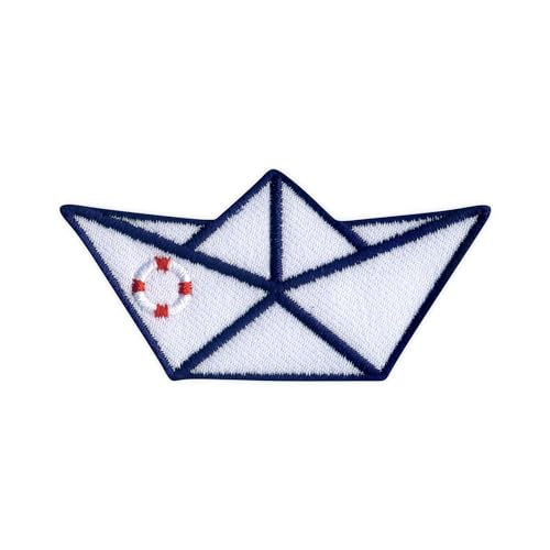 Patchion Origami Boot - Rettungsring - Schwarzer Klettverschluss kompatibel mit Klettverschluss - Bestickter Patch/Abzeichen/Emblem von Patchion