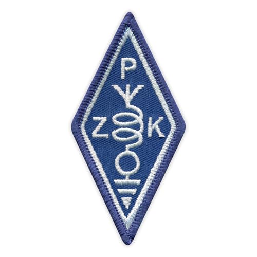 Patchion Polish Amateur Radio Union - Diamond - Black Hook and Loop Compatible with Velcro Hook and Loop Fastener - Embroidered Patch/Badge/Emblem von Patchion