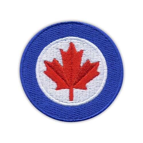 Patchion RCAF – Royal Canadian Air Force Roundel – schwarzer Klettverschluss kompatibel mit Klettverschluss – bestickter Patch/Abzeichen/Emblem von Patchion