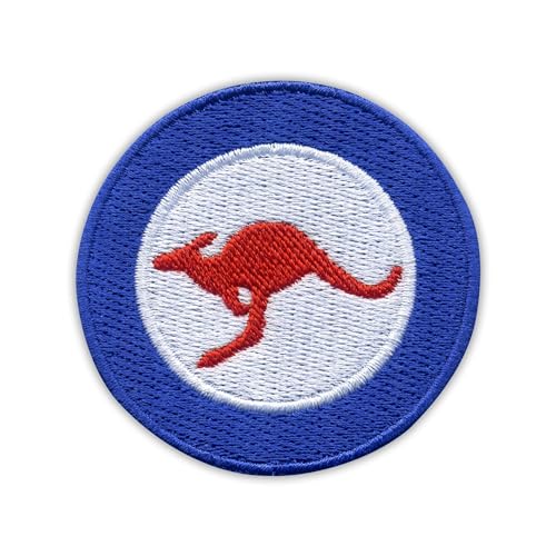 Patchion Raaf – Royal Australian Air Force Roundel – schwarzer Klettverschluss kompatibel mit Klettverschluss – bestickter Patch/Abzeichen/Emblem von Patchion