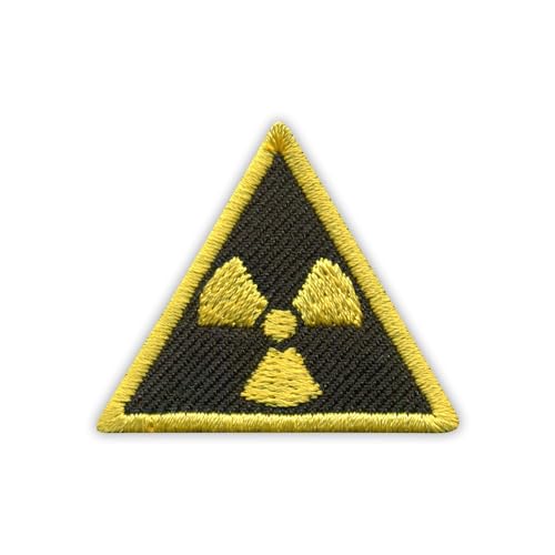 Patchion Radioactive Patch – Dreieck, klein 3,8 cm – schwarzer Klettverschluss kompatibel mit Klettverschluss – bestickter Aufnäher/Abzeichen/Emblem von Patchion