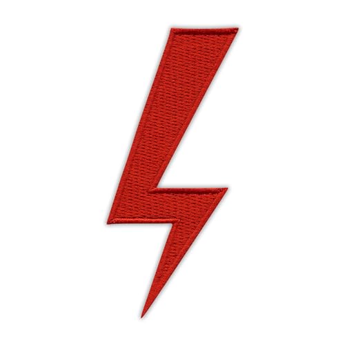 Patchion Red Lightning Bolt – Donner – Strajk Kobiet – schwarzer Klettverschluss kompatibel mit Klettverschluss – bestickter Aufnäher/Abzeichen/Emblem von Patchion