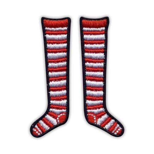 Patchion Socken mit Streifen – schwarzer Klettverschluss kompatibel mit Klettverschluss – bestickter Aufnäher/Abzeichen/Emblem von Patchion