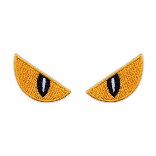 Patchion Spooky Eyes – schwarzer Klettverschluss kompatibel mit Klettverschluss – bestickter Aufnäher/Abzeichen/Emblem von Patchion