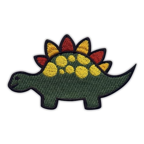 Patchion Stegosaurus – Dinosaurier – schwarzer Klettverschluss kompatibel mit Klettverschluss – bestickter Aufnäher/Abzeichen/Emblem von Patchion