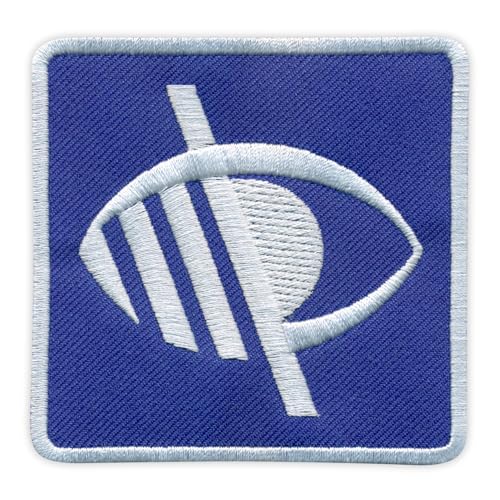 Patchion Symbol für Sehbehinderte – schwarzer Klettverschluss kompatibel mit Klettverschluss – bestickter Aufnäher/Abzeichen/Emblem von Patchion