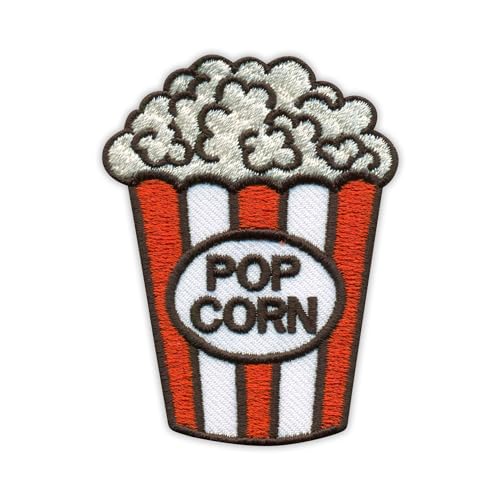 Patchion Popcorn - Aufnäher / Abzeichen / Emblem - Bestickter Aufnäher - Tier - Mittel - Stickerei - Einfach - Film - Kind von Patchion