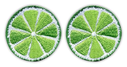 Patchion - Set mit 2 Stück – Slice of Lime – Aufnäher – bestickter Aufnäher, Abzeichen/Emblem von Patchion