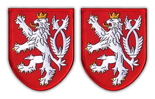 Set mit 2 Wappen der Tschechischen Republik, groß, zum Aufnähen, bestickt von Patchion