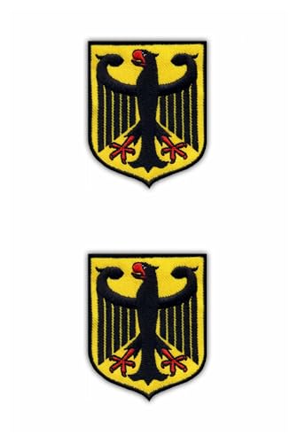 Set mit 2 Wappen von Deutschland – Aufbügel/Heißsiegelrückseite – bestickter Aufnäher/Abzeichen/Emblem von Patchion