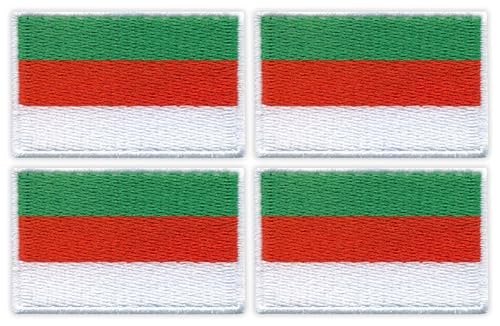 Set mit 4 – Flagge von Helgoland – Helgoland – schwarzes VeIcro/Klettverschluss-Rückseite – bestickter Aufnäher/Abzeichen/Emblem von Patchion